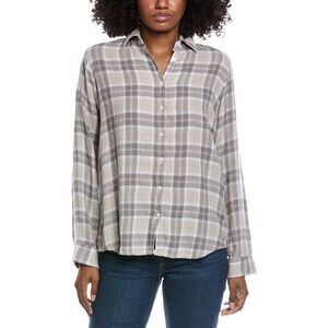 Nu Vintage Womens  Flannel Shirt, Grey